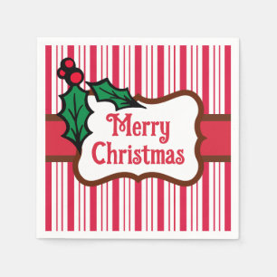 Merry Christmas Peppermint Napkins 