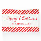 Merry Christmas Peppermint Red Stripe Custom Name
