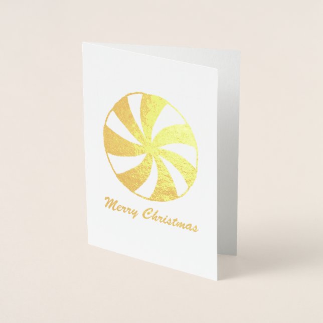Merry Christmas Peppermint Starlight Mint Candy Foil Card (Front)