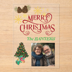 Merry christmas personalize  acrylic invitations