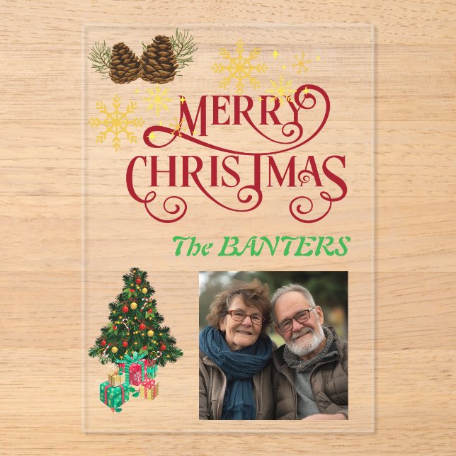 Merry christmas personalize  acrylic invitations (Front)