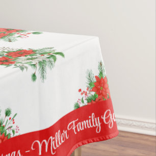  Merry Christmas Personalize Family Name or Text Tablecloth