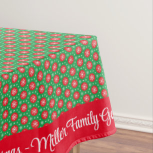 Merry Christmas Personalize Family Name or Text Tablecloth