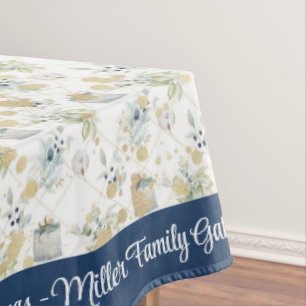 Merry Christmas Personalize Family Name or Text Tablecloth