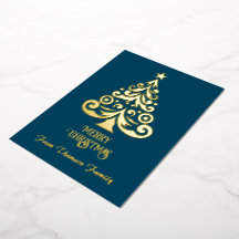 Merry Christmas Personalize Gold Foil Christmas