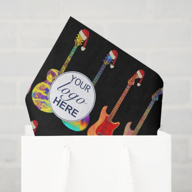Merry Christmas Personalized Business Logo Guitar Tissue Paper (Gift Bag)