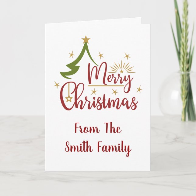 Merry Christmas Personalized Card (Front)