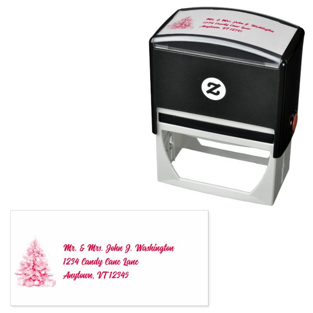 Merry Christmas Personalized Christmas Tree Return Self-inking Stamp (In Situ)