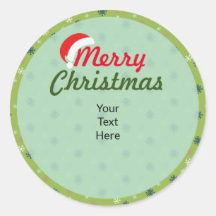Merry Christmas Personalized Classic Round Sticker