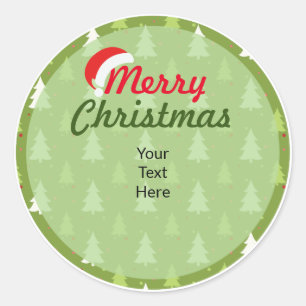 Merry Christmas Personalized Classic Round Sticker