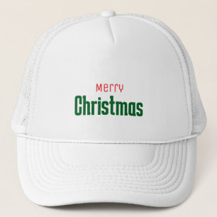 Merry Christmas personalized elegant red &green Trucker Hat