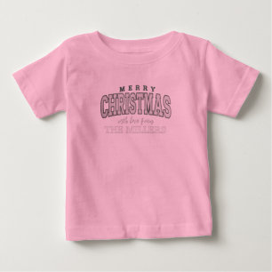 Merry Christmas Personalized Family Party 2025  Baby T-Shirt