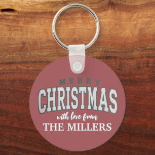 Merry Christmas Personalized Family Party 2025  Keychain