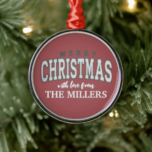 Merry Christmas Personalized Family Party 2025 Metal Ornament