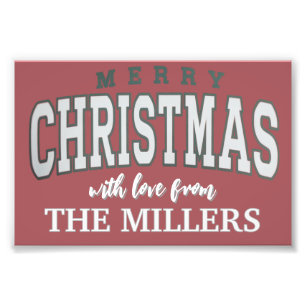 Merry Christmas Personalized Family Party 2025 Photo Print