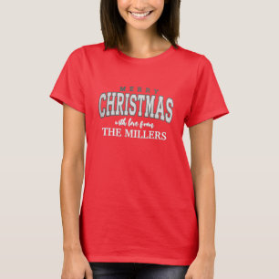 Merry Christmas Personalized Family Party 2025 T-Shirt