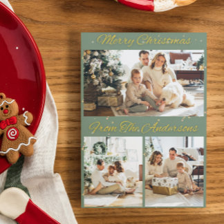 Merry Christmas Personalized Family Photo Card