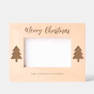Merry Christmas Personalized Family Photo Etched Frames