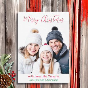 Merry Christmas   Personalized Family Picture Holiday Card