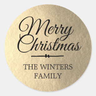 Merry Christmas Personalized Gold Envelope Seal