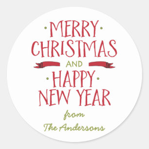 Merry Christmas Personalized Holiday Seal