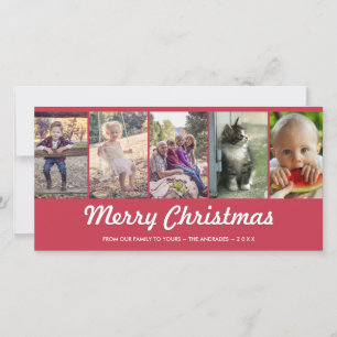 Merry Christmas Personalized Multi Photo Holiday Card