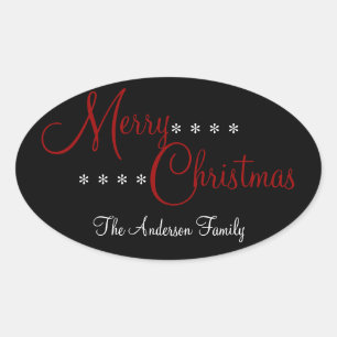 Merry Christmas Personalized Package Stickers