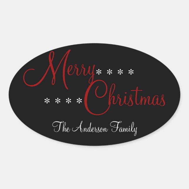 Merry Christmas Personalized Package Stickers (Front)