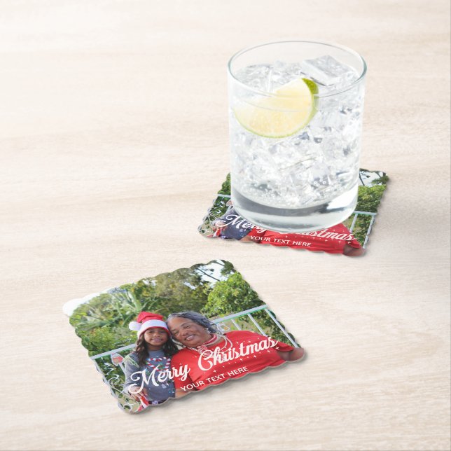 Merry Christmas Personalized Paper Coaster (Insitu)