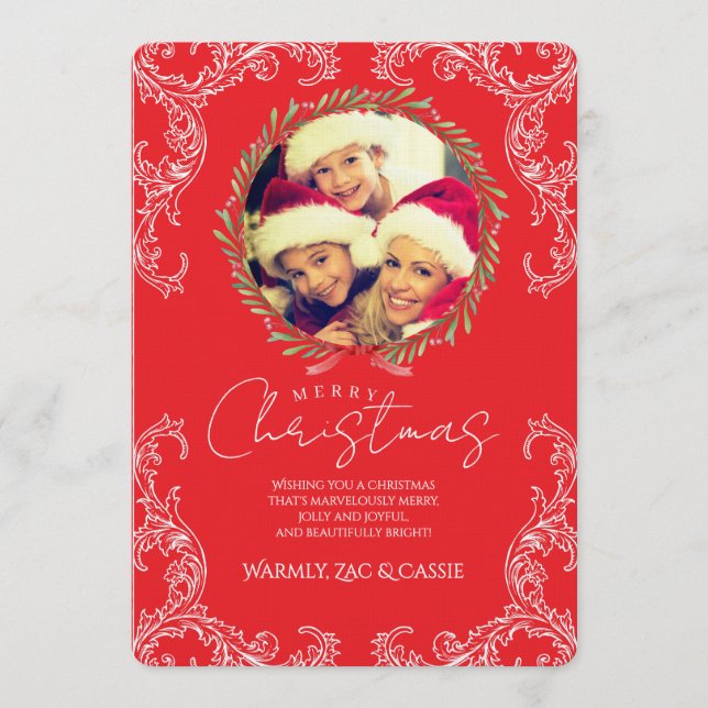 Merry Christmas Personalized Photo Card (Front)