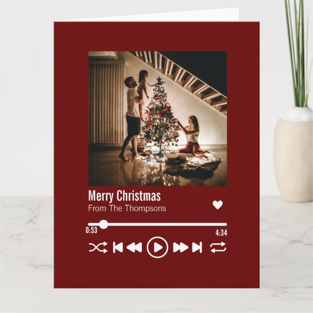 Merry Christmas Personalized Photo Greeting Card (Front)