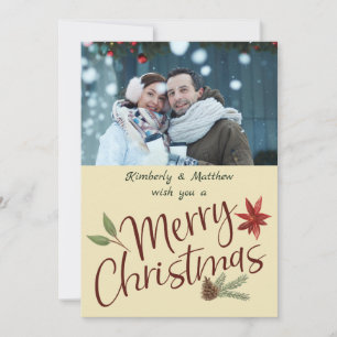 Merry Christmas Personalized Photo Holiday Card
