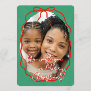 Merry Christmas Personalized Photo Holiday  Invitation