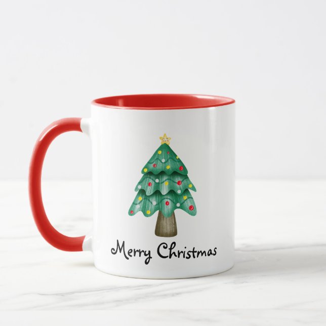 Merry Christmas Personalized Photo  Mug (Left)