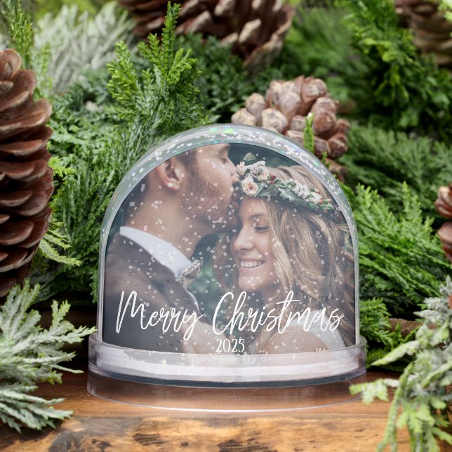 Merry Christmas Personalized Photo Snowglobe (Winter)