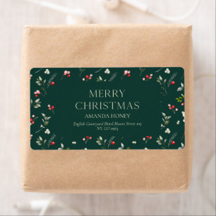 Merry Christmas Personalized Shipping Label