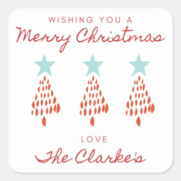 Merry Christmas personalized stickers