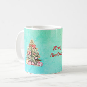Merry Christmas Personalized Text Christmas Tree Coffee Mug