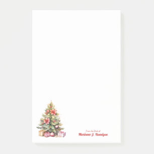 Merry Christmas Personalized Text Christmas Tree Post-it Notes