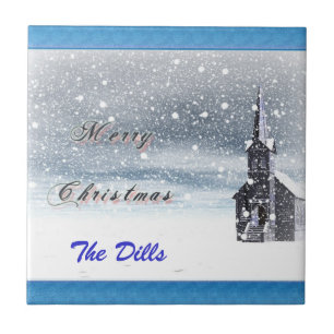 Merry Christmas Personalized Tile Template