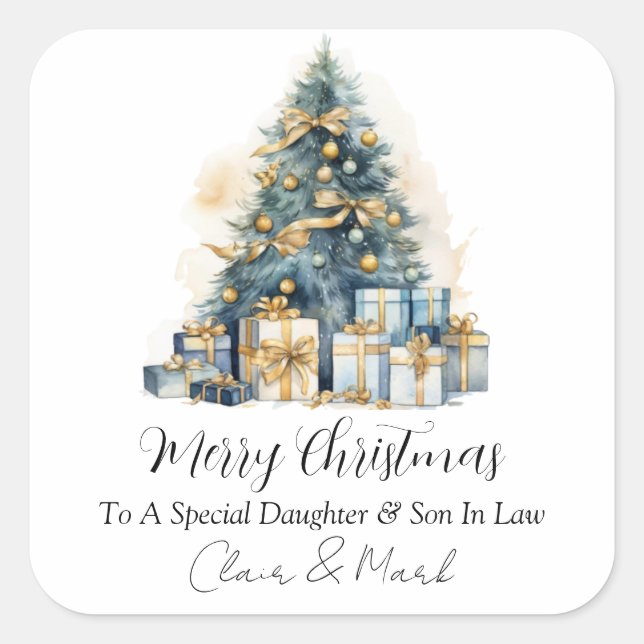 Merry Christmas personized  Square Sticker (Front)