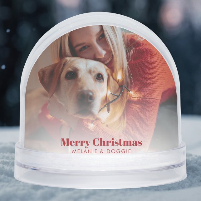 Merry Christmas Pet and Family Photo Custom Snowglobe (Merry Christmas Pet and Family Photo Custom Snow Globe)