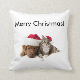 Merry Christmas Pet Photo | Any Size | Custom Throw Pillow