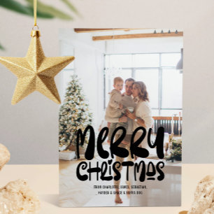Merry Christmas Photo and Text Personalized Holiday Card