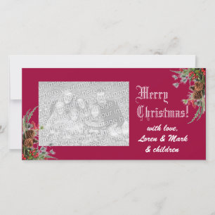 Merry Christmas Photo Card -cherry