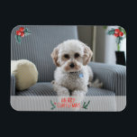 Merry Christmas Photo Card from Pet Magnet<br><div class="desc">Customizable Christmas holiday photo magnet from your pet (or kids)!</div>