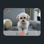 Merry Christmas Photo Card from Pet Magnet<br><div class="desc">Customizable Christmas holiday photo magnet from your pet (or kids)!</div>