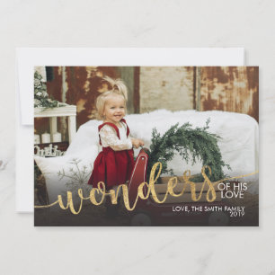 Merry Christmas Photo Card Gold foil Christmas ca