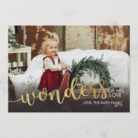 Merry Christmas Photo Card Gold foil Christmas ca