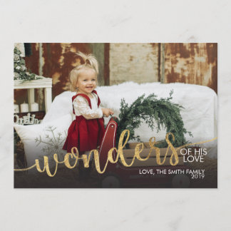 Merry Christmas Photo Card Gold foil Christmas ca